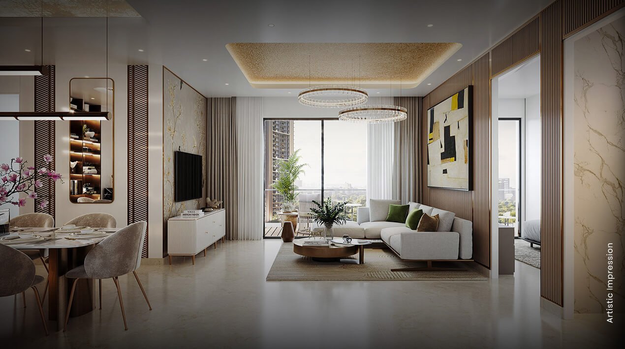 M3M Crown luxury apartment bedroom interior