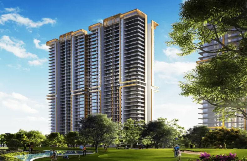 M3M Mansion luxury apartment living room interior with golf views, Sector 113 Gurugram