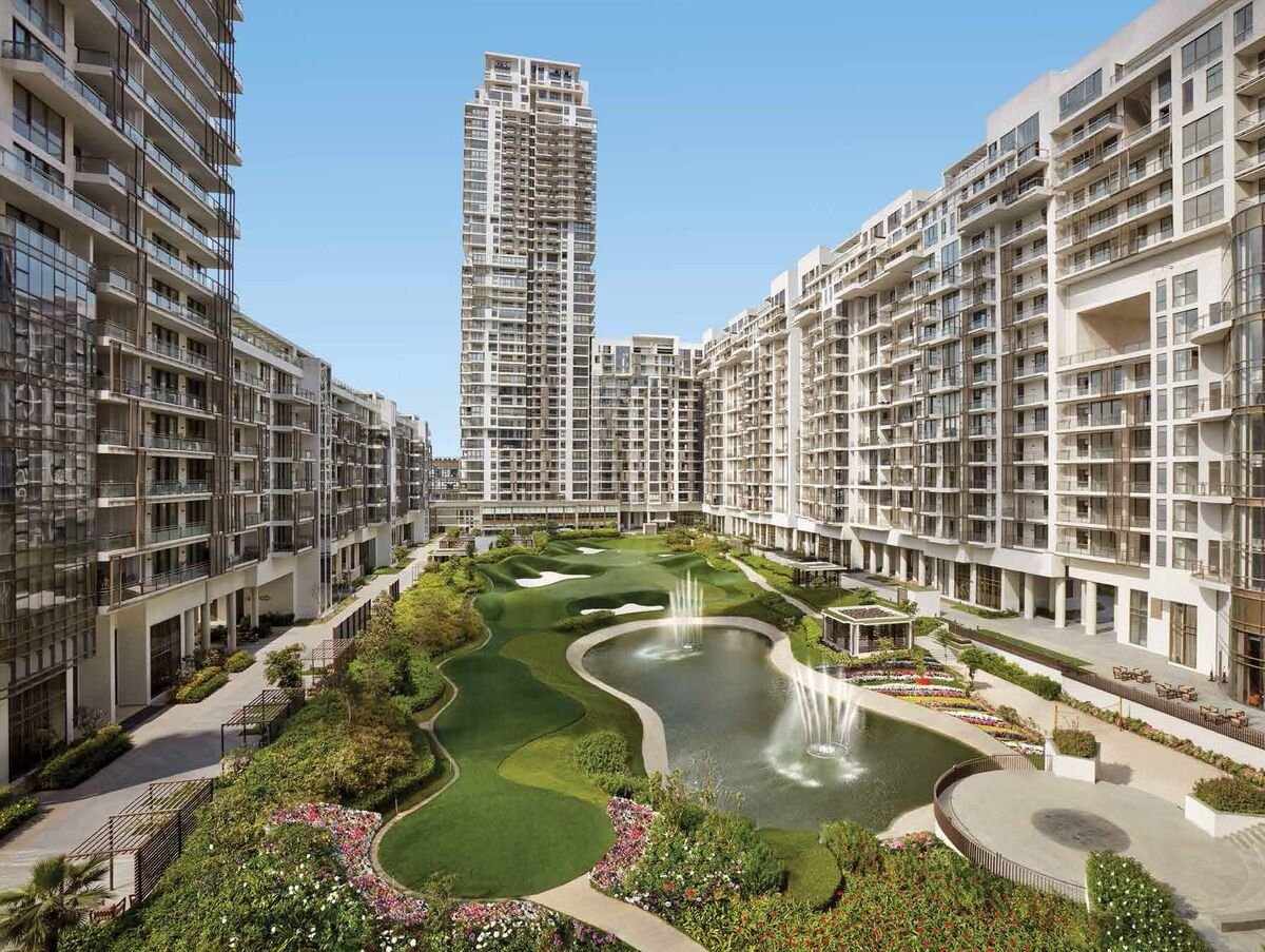 M3M Golfestate grand lobby lounge interior with games area, Sector 65 Gurugram