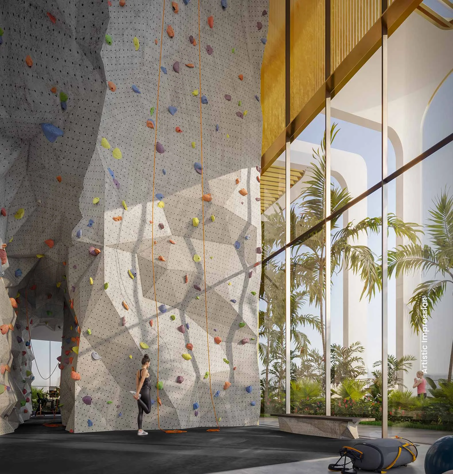 Climbing wall at M3M Altitude, Gurugram