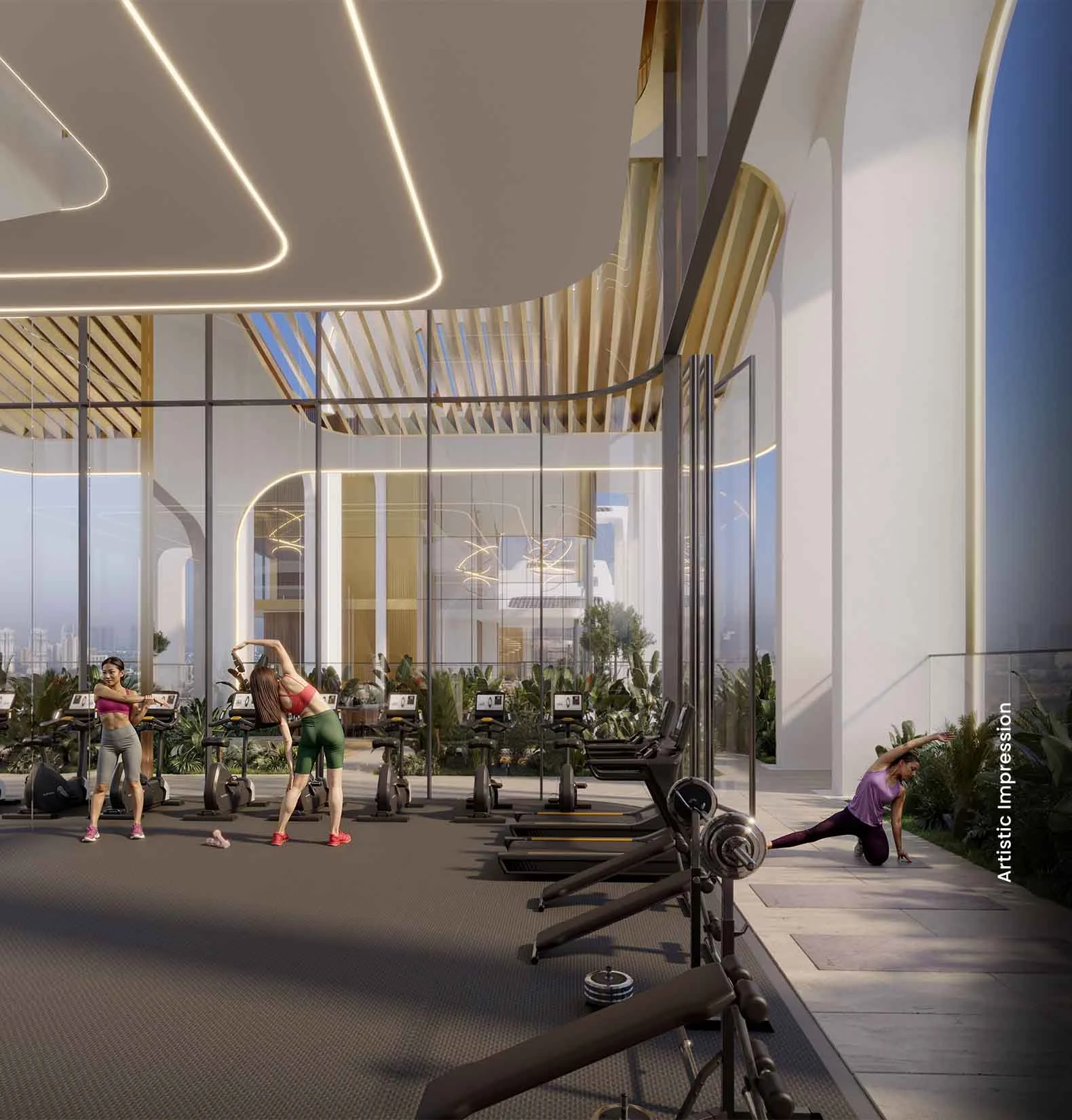 Rooftop gym at M3M Altitude, Sector 65 Gurugram
