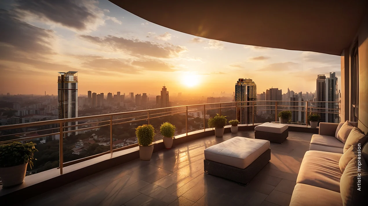 Wrap-around deck with a panoramic view at M3M Altitude, Sector 65 Gurugram