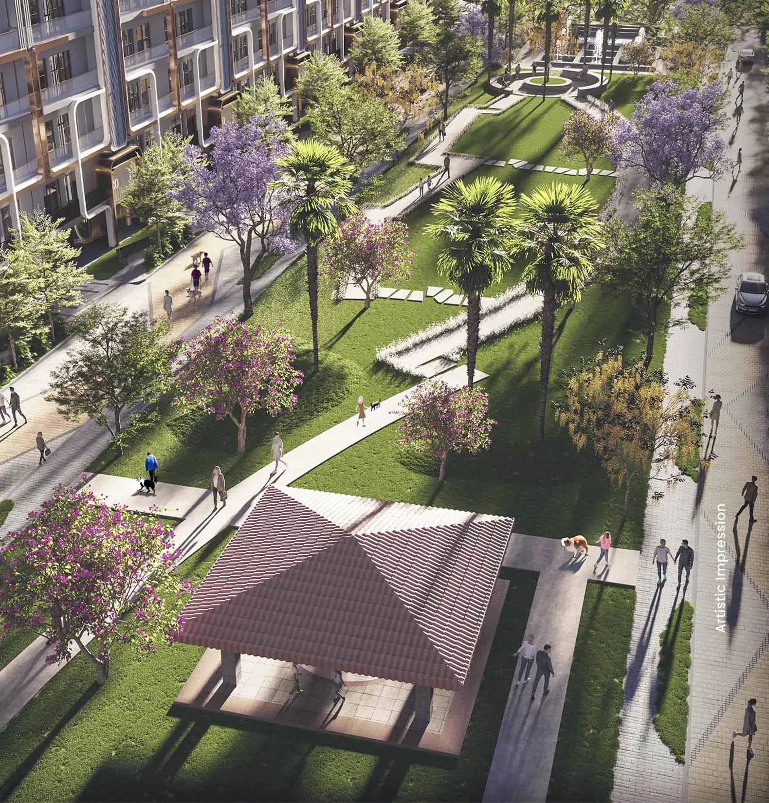 Pet-friendly park in the landscape plan at M3M Antalya Hills, Sector 79 Gurugram