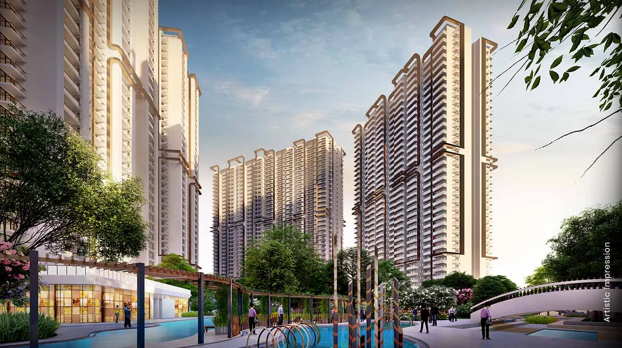 Living space interior at M3M Capital, Sector 113 SCDA Gurugram, artist's impression