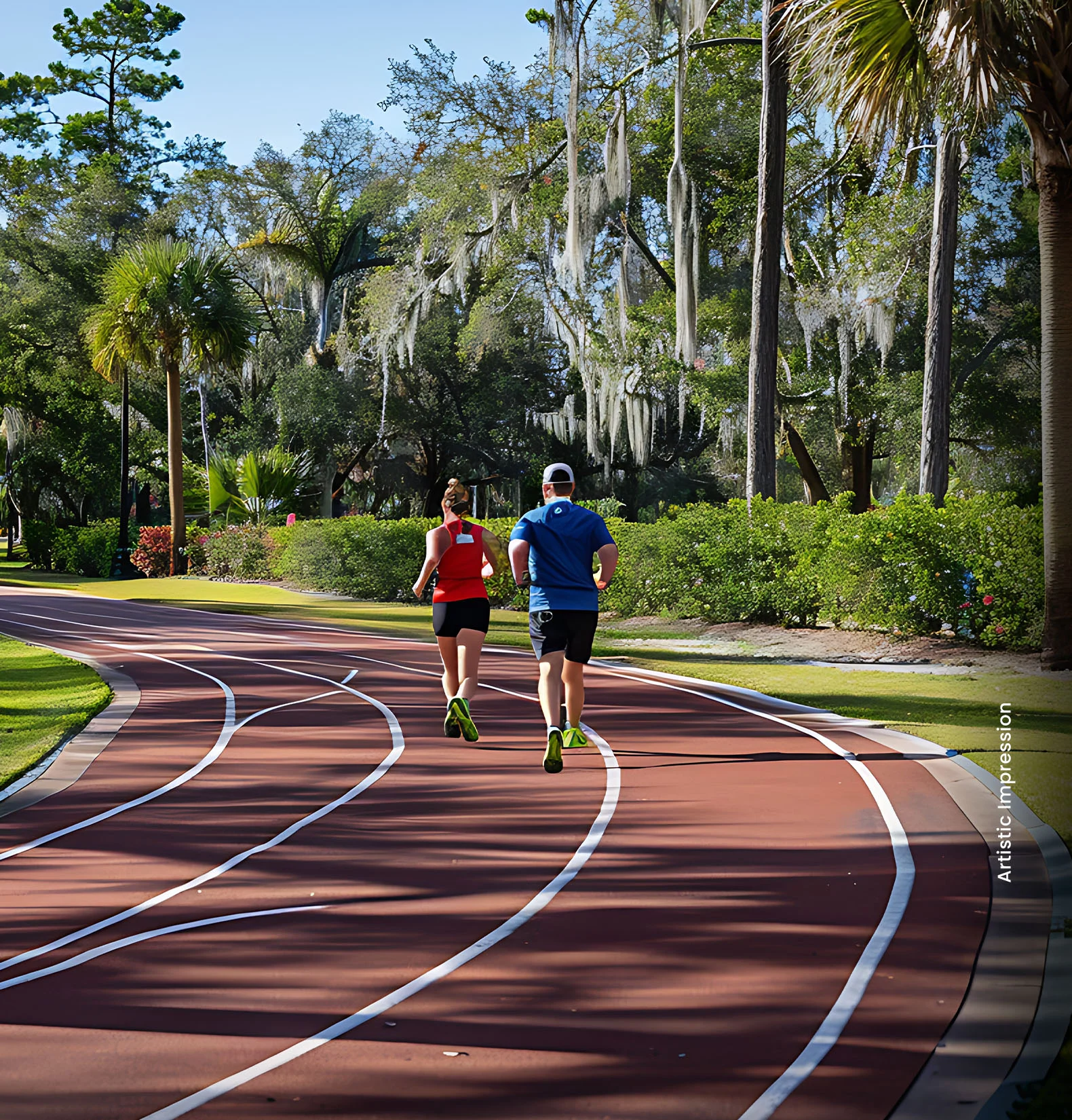 Jogging and cycling trail through the landscaped greens at M3M Capital, Sector 113