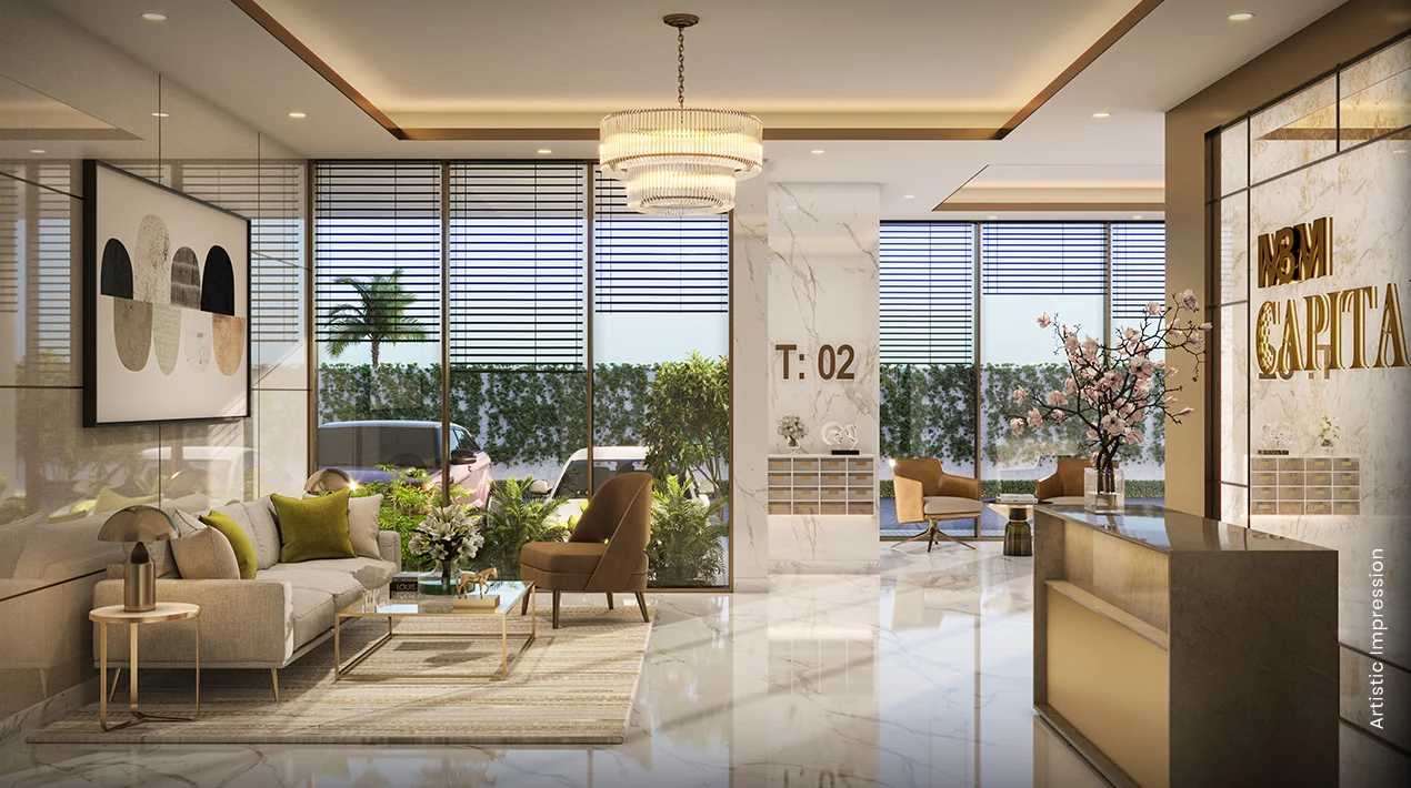 Entrance lobby design at M3M Capital, Sector 113 SCDA Gurugram