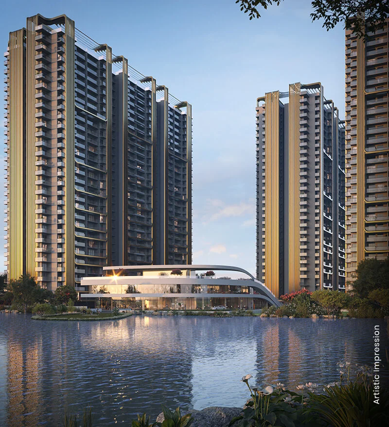 Tower elevation and façade of M3M Crown, Sector 111 SCDA, Dwarka Expressway Gurugram