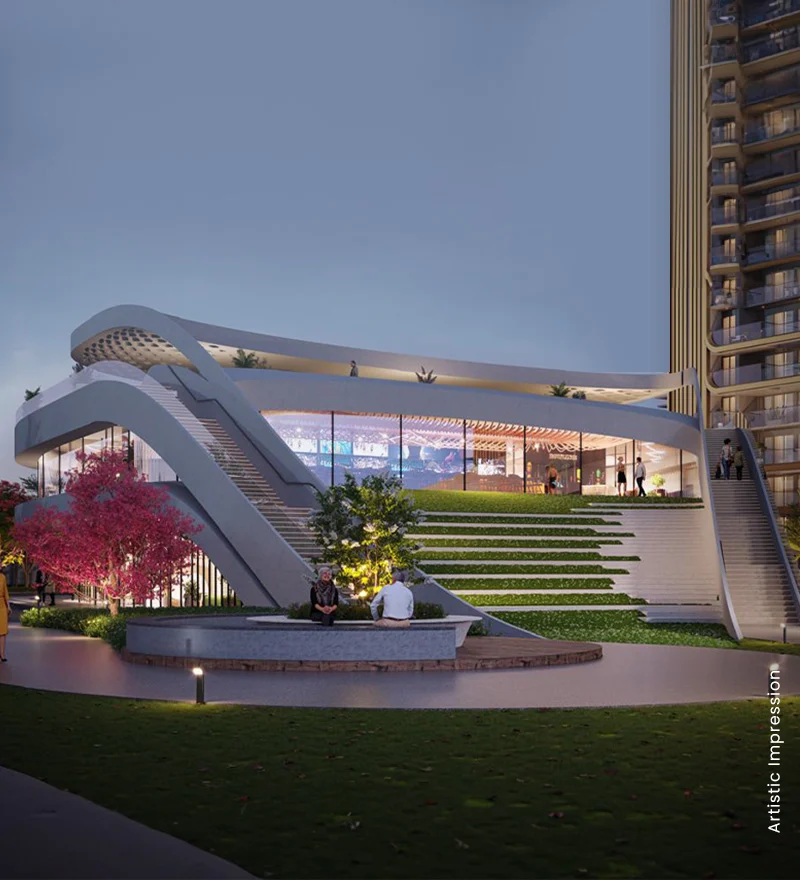 Waterfront landscape and towers at M3M Crown, Sector 111 SCDA, Gurugram