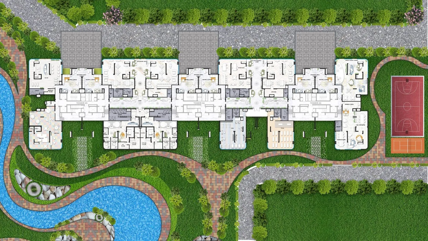 Aerial masterplan of The Billionaire's Block enclave at SCDA, Sector 111 Gurugram