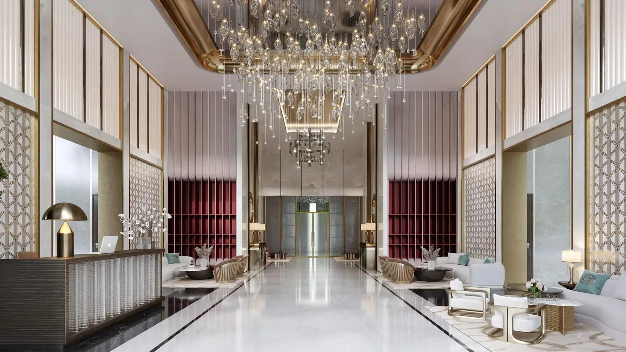 M3M Elie Saab lobby carved from authentic Italian marble