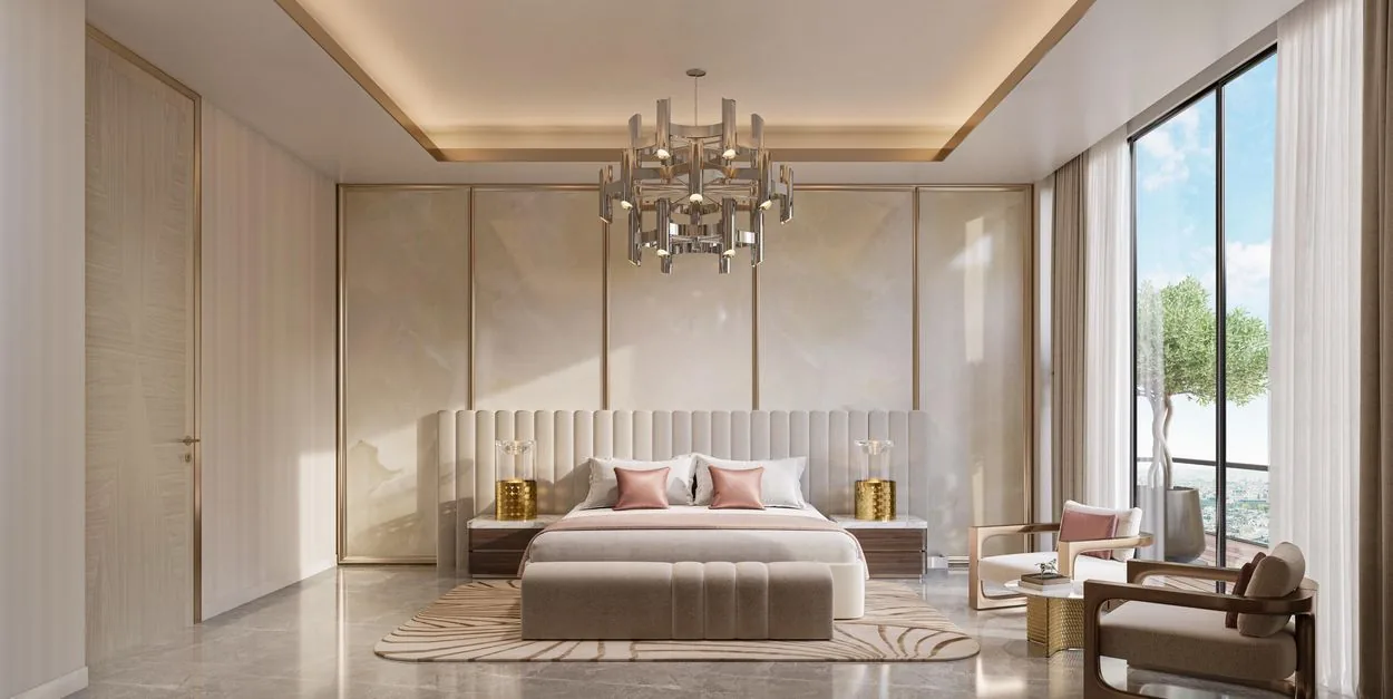 Master bedroom with 12-foot ceiling height at M3M Elie Saab