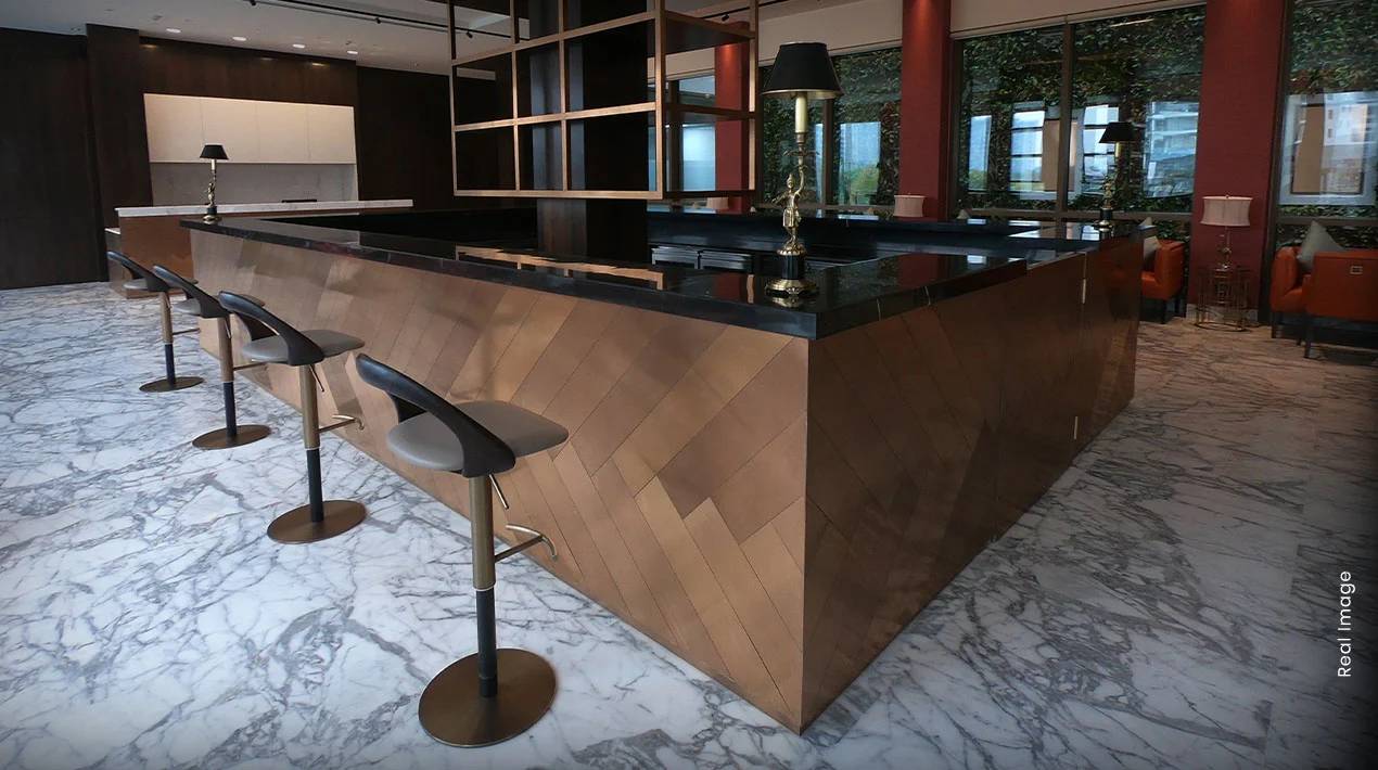 Bar and lounge interiors at the M3M Fairway East clubhouse, Golf Estate Gurugram