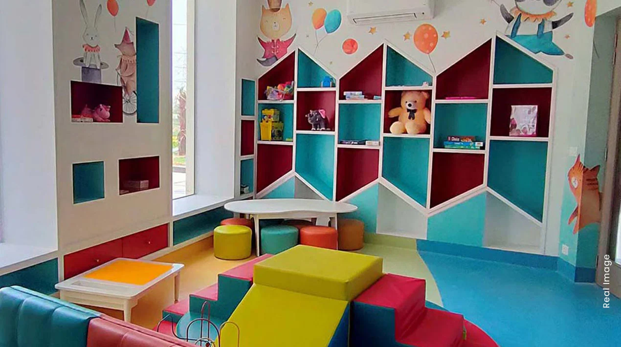 Creative learning zone for children at M3M Flora68, a colourful play and study space