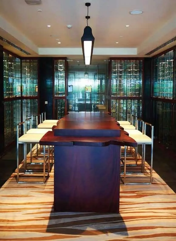 Wine cellar and private dining at M3M Golf Estate
