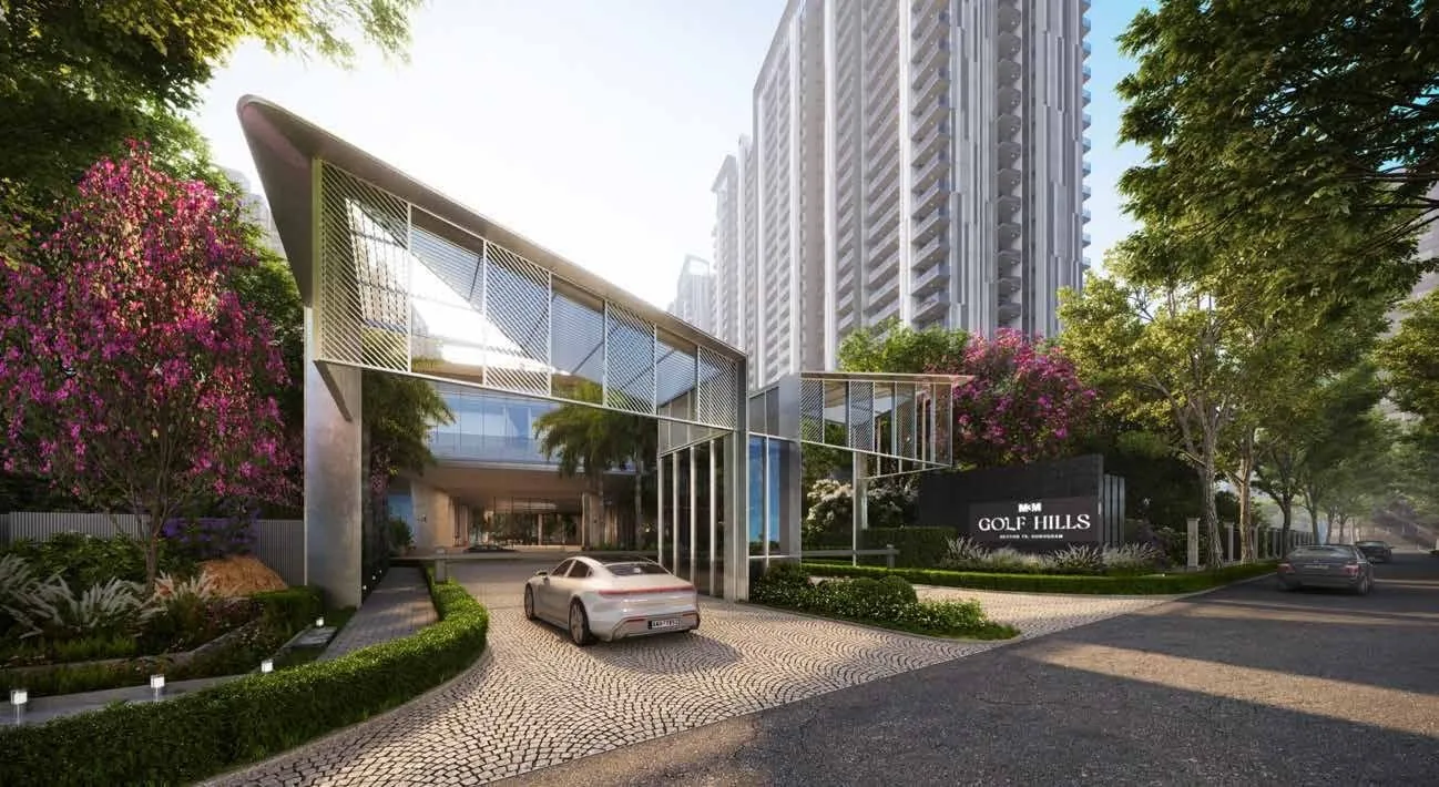 Magnificent glass entrance gateway of M3M Golf Hills, Sector 79 Gurgaon