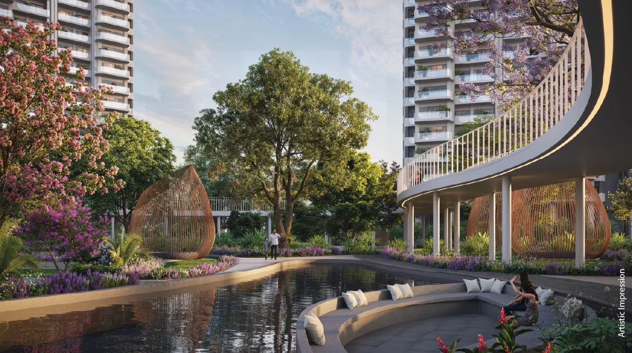 Central Grove, the green heart of M3M Gurgaon International City, Manesar (artist's impression)