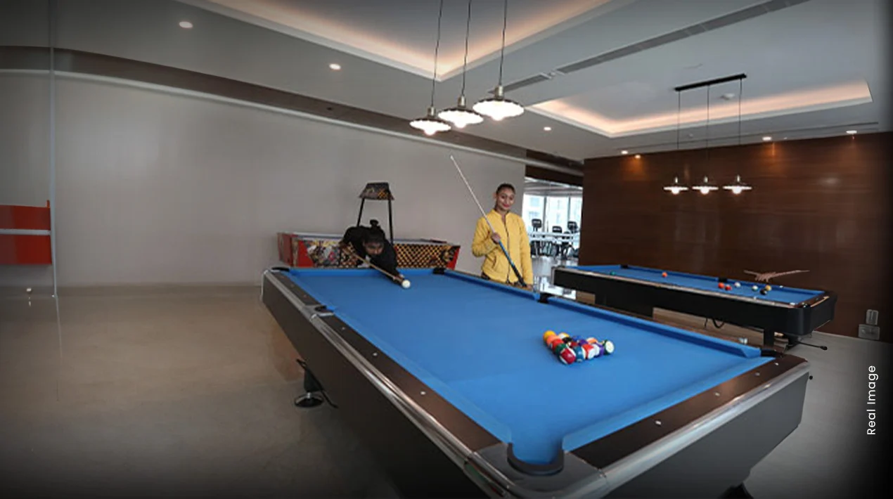 Indoor game zone for residents at M3M Merlin, Gurugram