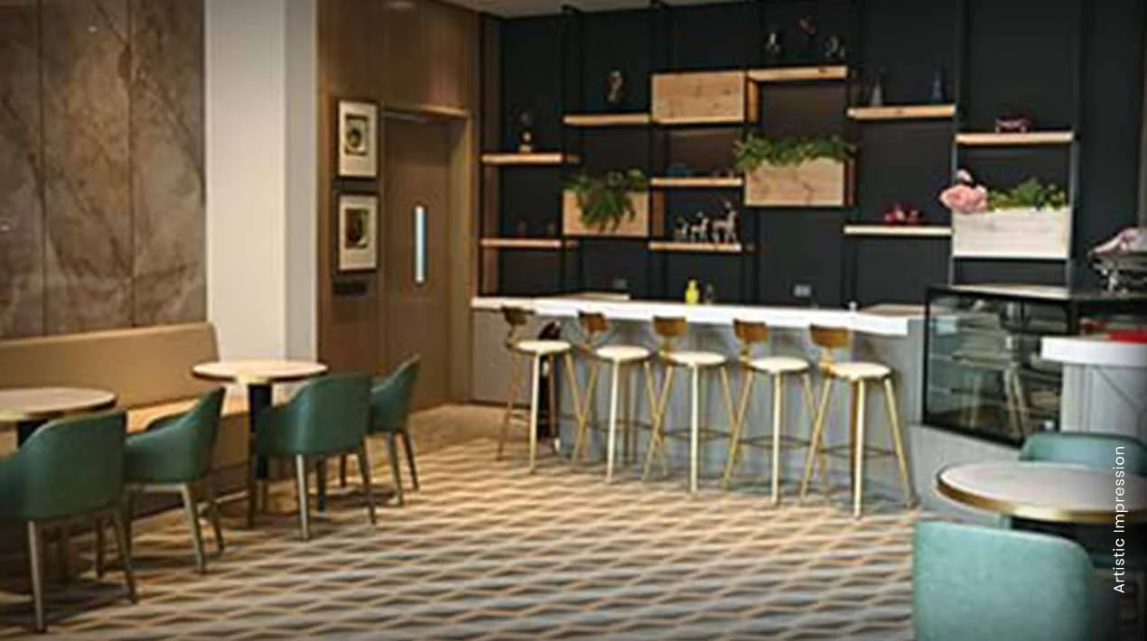 Urban café space for residents at M3M Natura, Gurugram