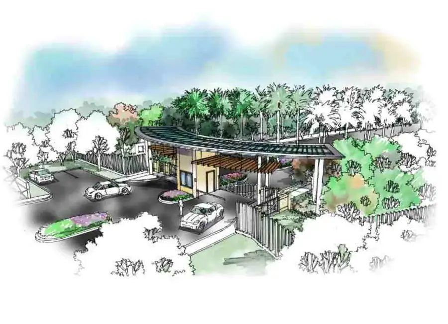 Grand arrival driveway and porte cochere concept sketch for M3M Opus