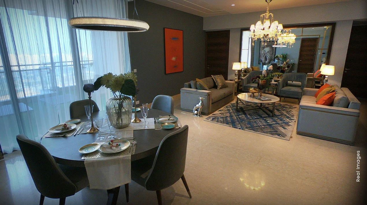 Wine room interiors at M3M Panorama Suites, Golf Estate Gurugram