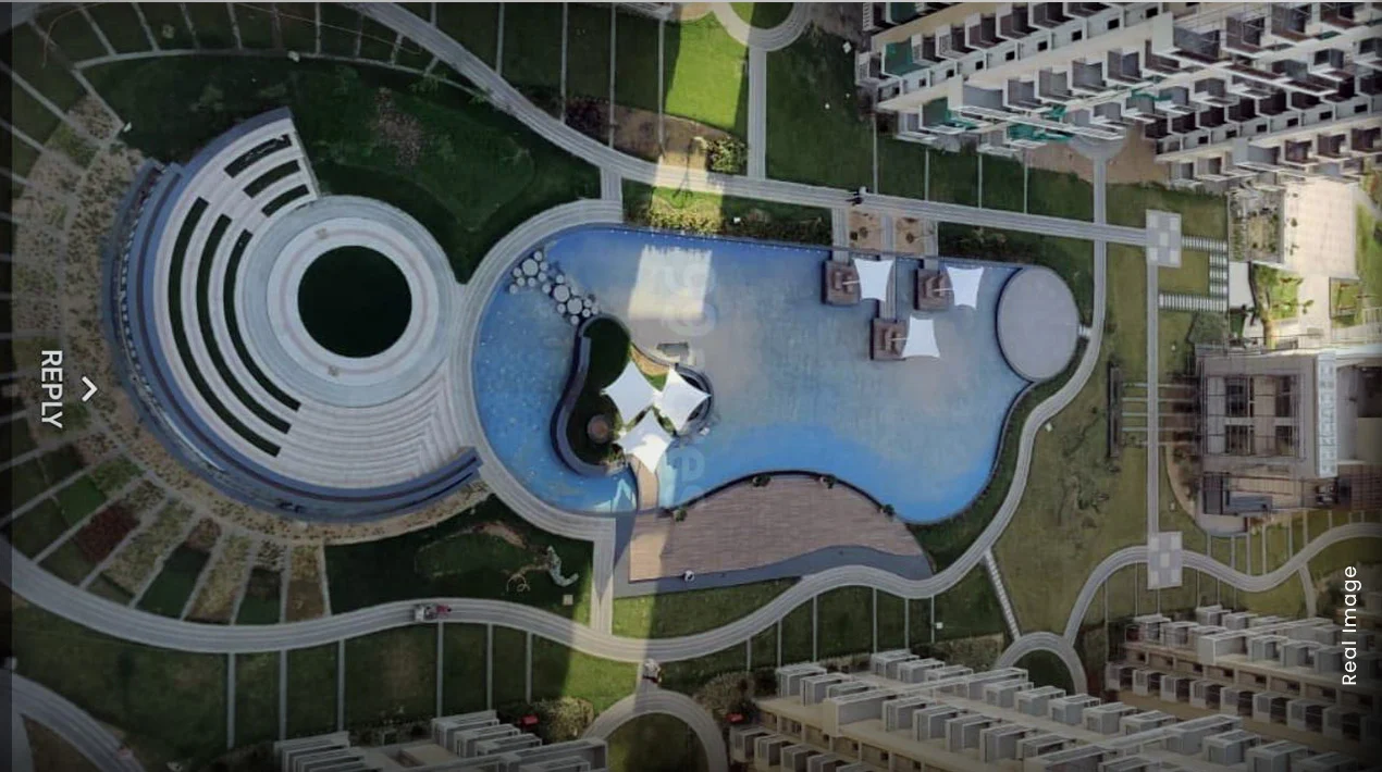 Aerial view of the M3M Sierra68 lifestyle hub and landscaped greens, Sector 68 Gurugram
