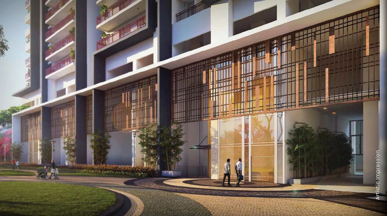 Grand welcome entrance and arrival area of M3M Skycity, Sector 65 Gurugram