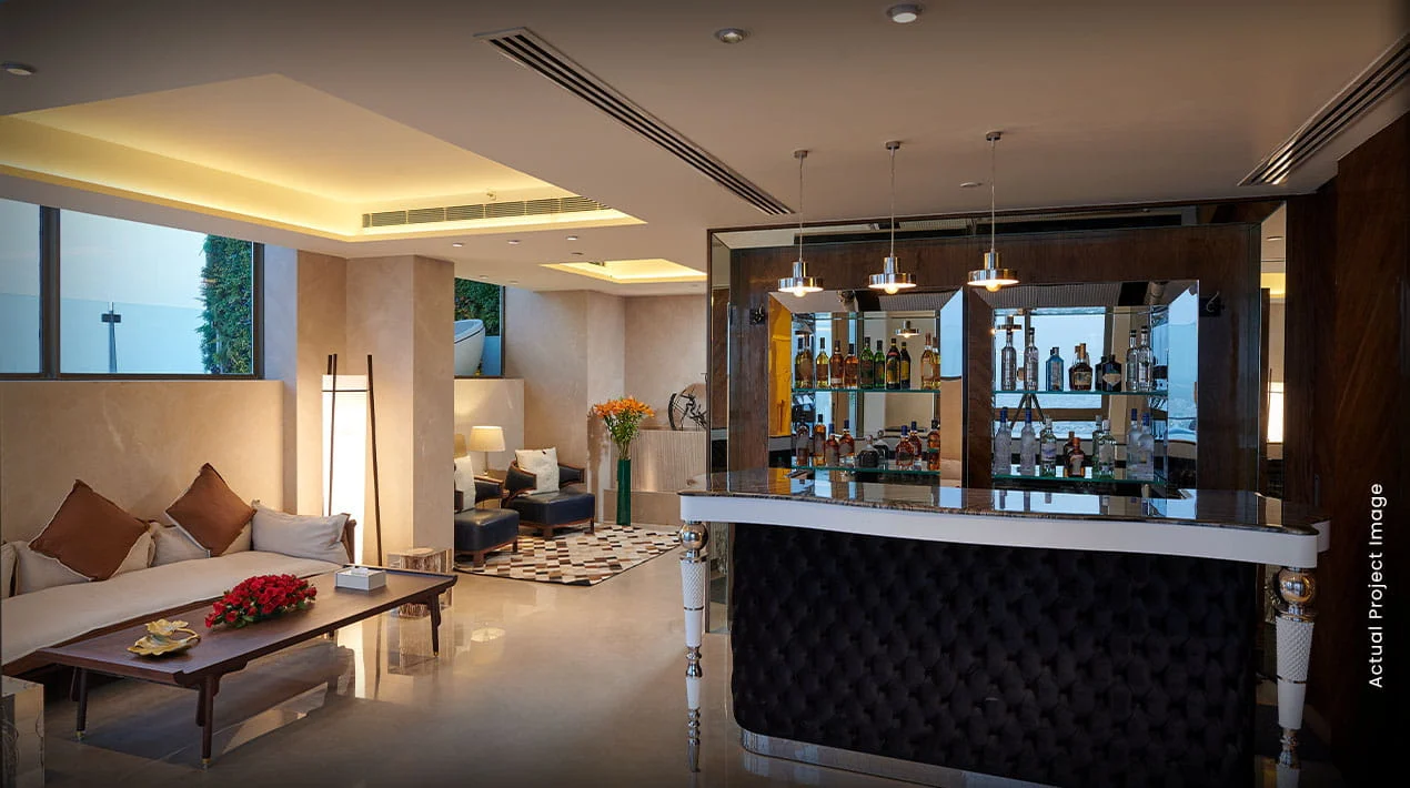 Bar lounge in an M3M SkySuites penthouse