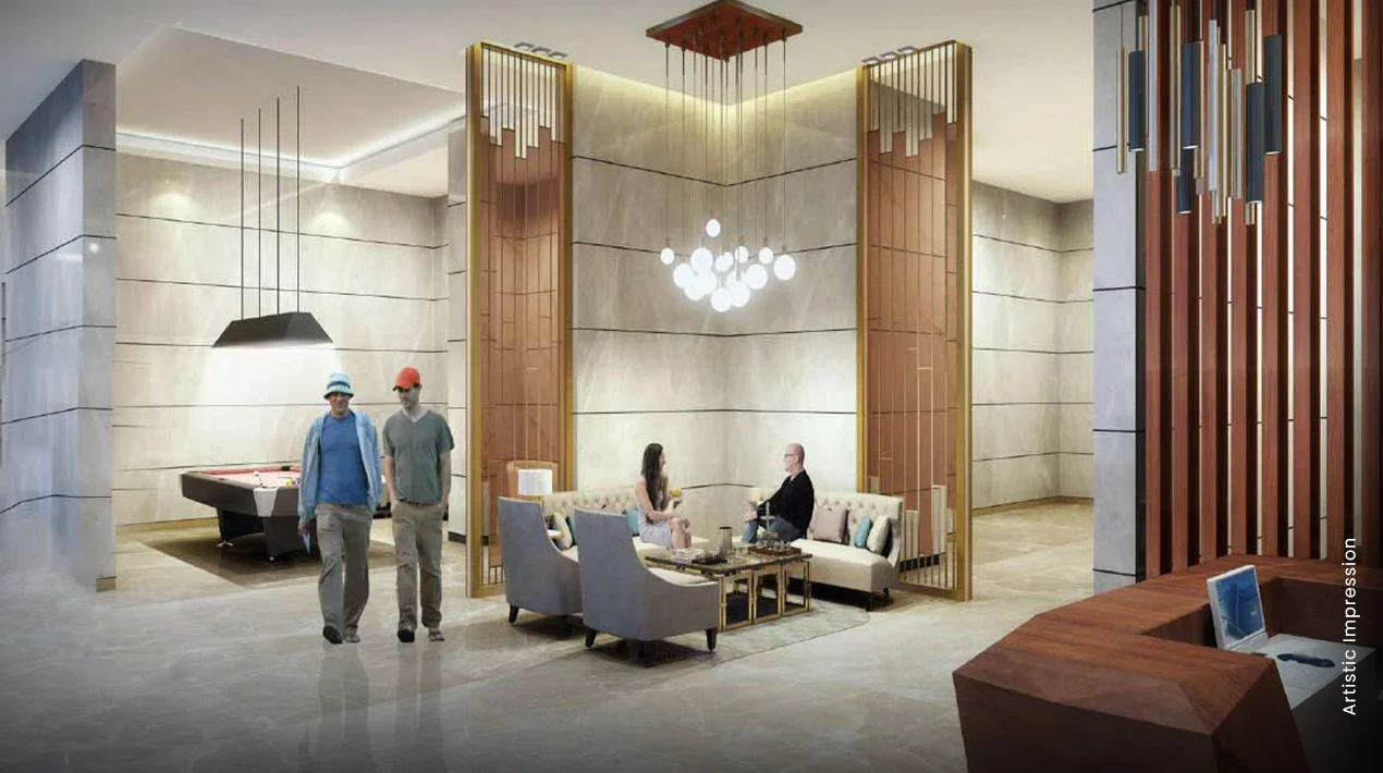 Grand entrance lobby at M3M Skywalk, Sector 74 Gurugram