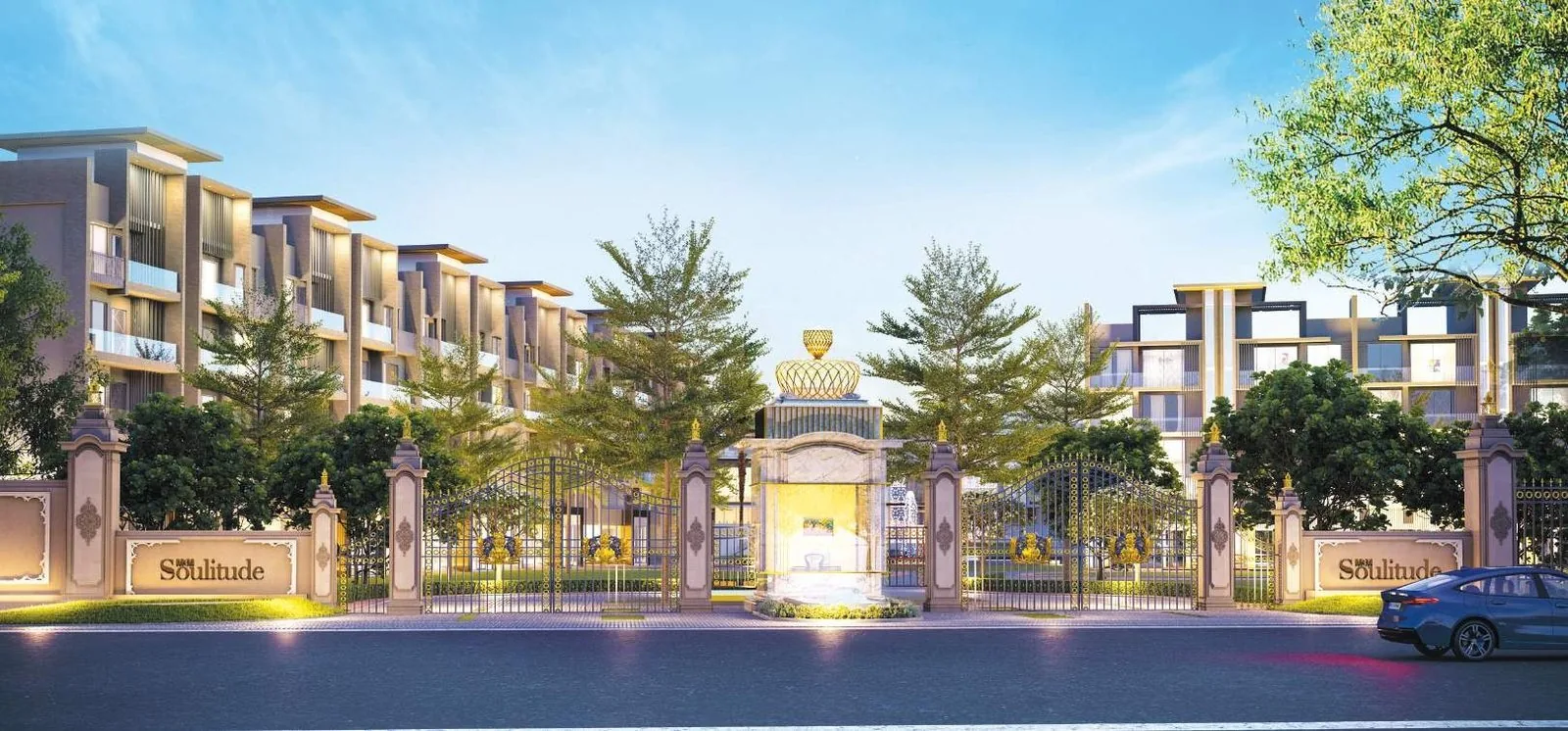 Grand entrance gate at M3M Soulitude