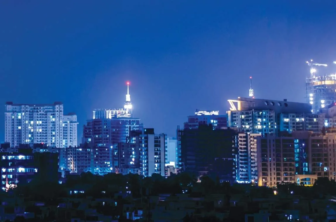 New Gurugram skyline at night near M3M Soulitude, Sector 89