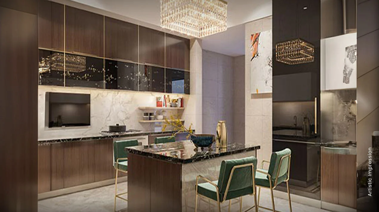 Kitchen in an M3M St. Andrews apartment