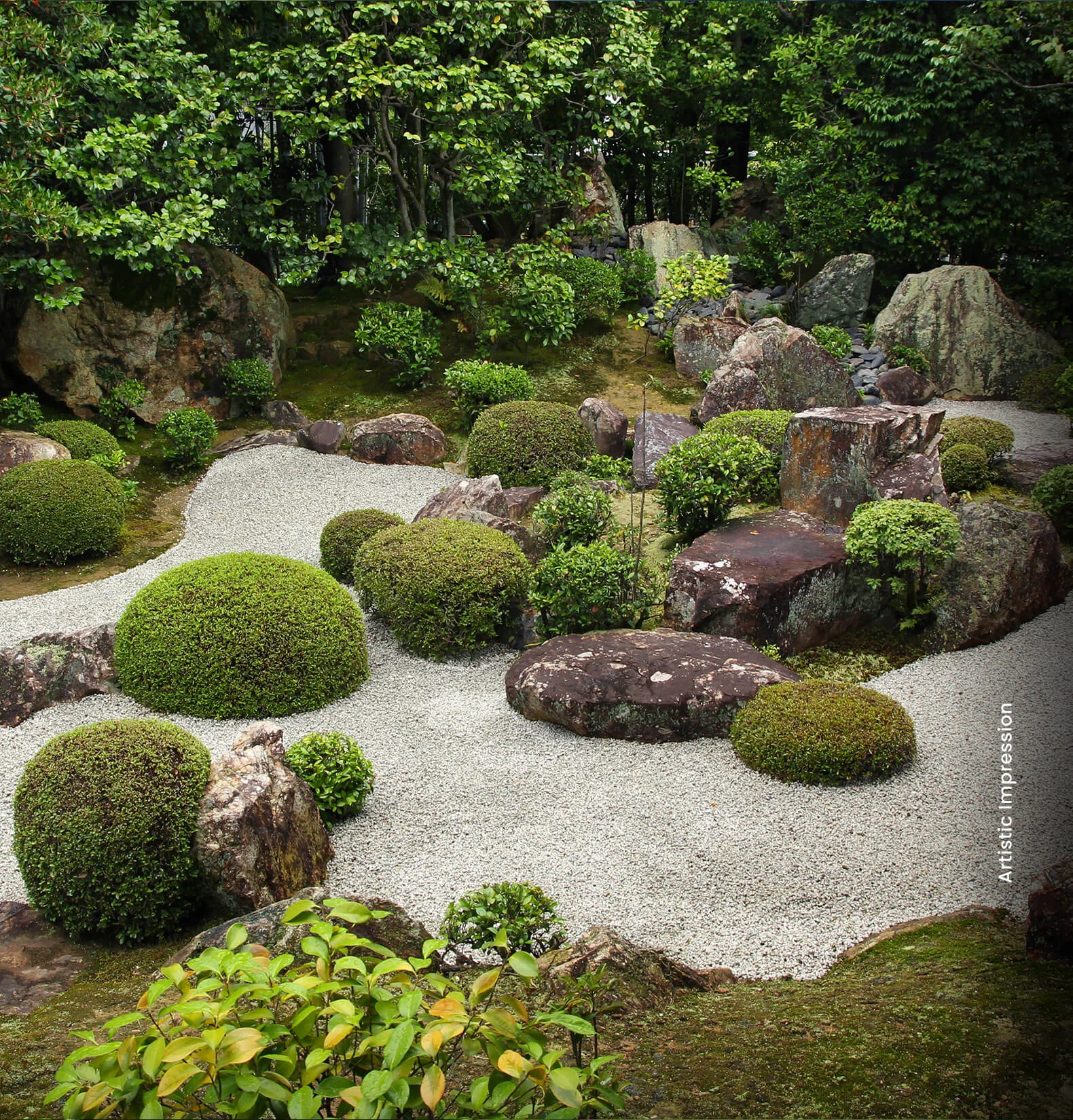 Zen garden in the landscape plan for M3M Terraces, Panipat