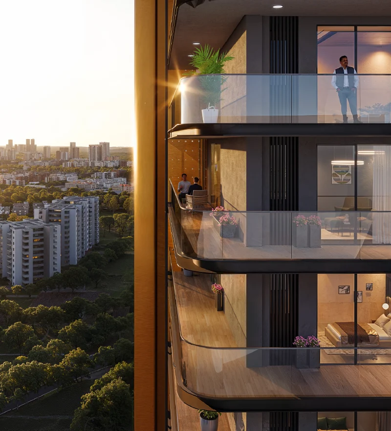 Golf landscape and wrap-around balconies at M3M St Andrews, Sector 113 SCDA Gurugram