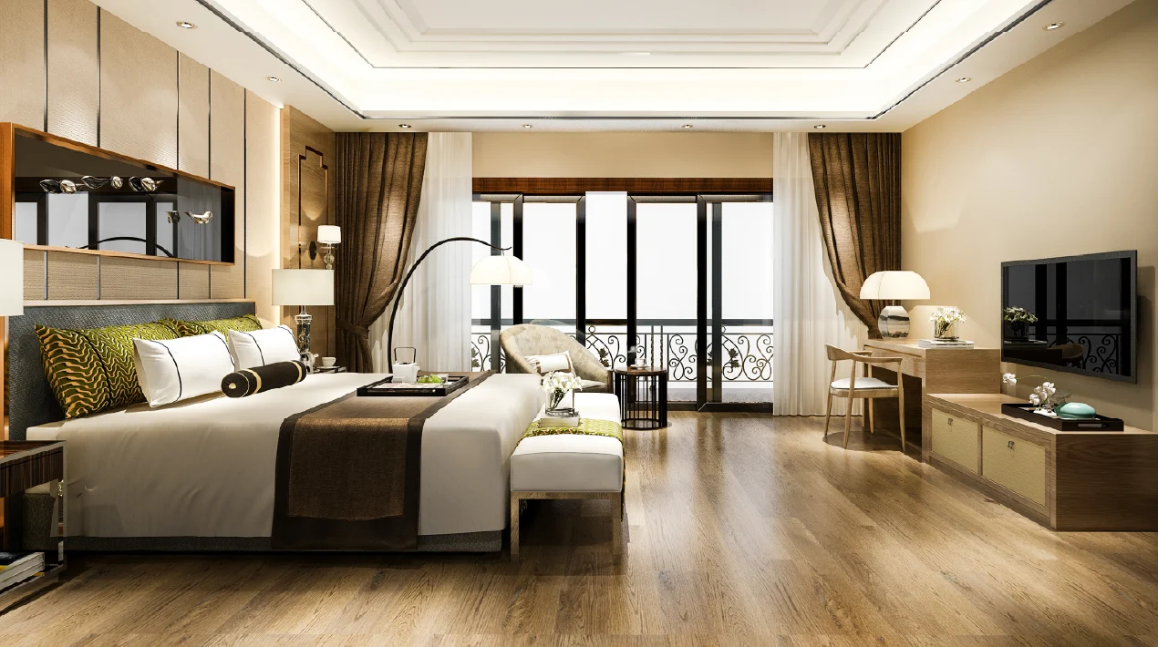 Master bedroom in a move-in ready M3M St Andrews residence, Dwarka Expressway